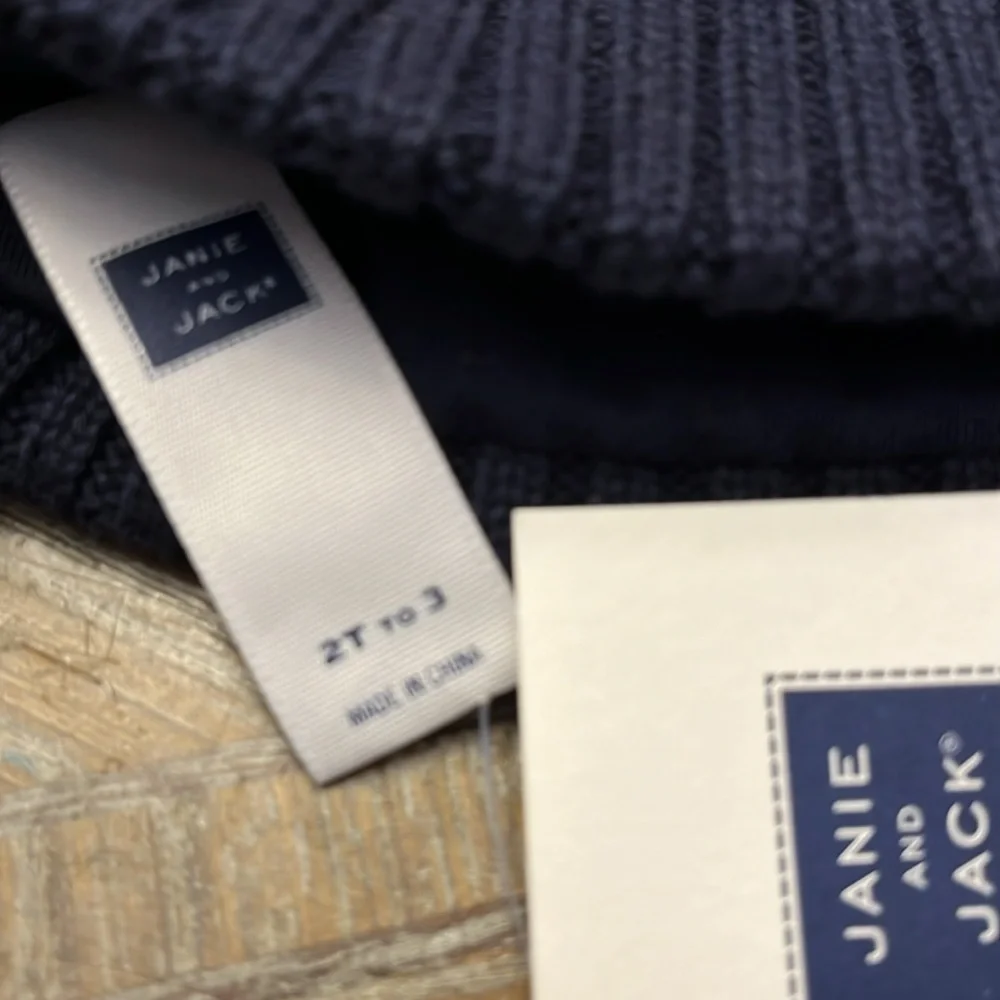 Janie and Jack Navy and Red Knit Hat 2T to 3 New with tags